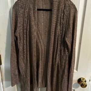 Belldini Brown Cable Knit Cardigan Sweater